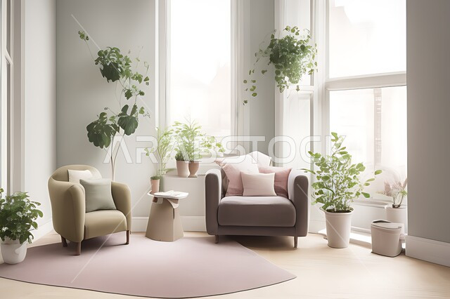 Living room with modern modern designs, living room, interior decorations, hanging paintings, antiques and accessories, upscale home furnishings, modern designs, apartments and villas, interior decor.