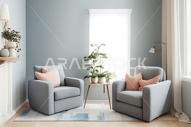 Living room with modern modern designs, living room, interior decorations, hanging paintings, antiques and accessories, upscale home furniture, modern designs, apartments and villas, interior decoration