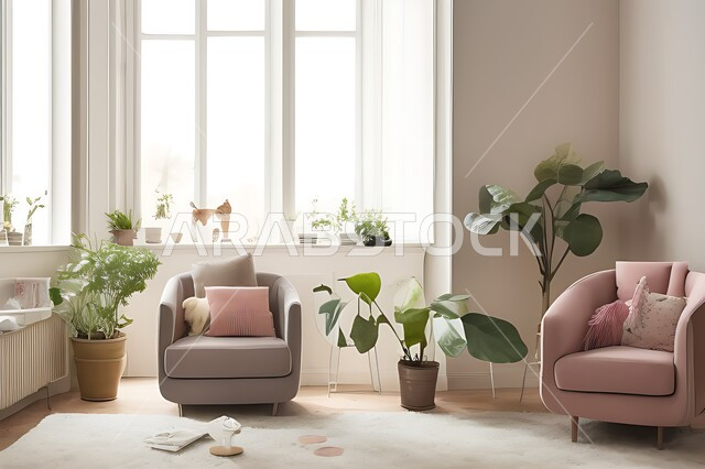 Living room with modern modern designs, living room, interior decorations, hanging paintings, antiques and accessories, upscale home furniture, modern designs, apartments and villas, interior decoration