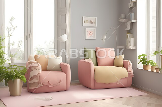 Living room with modern modern designs, living room, interior decorations, hanging paintings, antiques and accessories, upscale home furniture, modern designs, apartments and villas, interior decoration