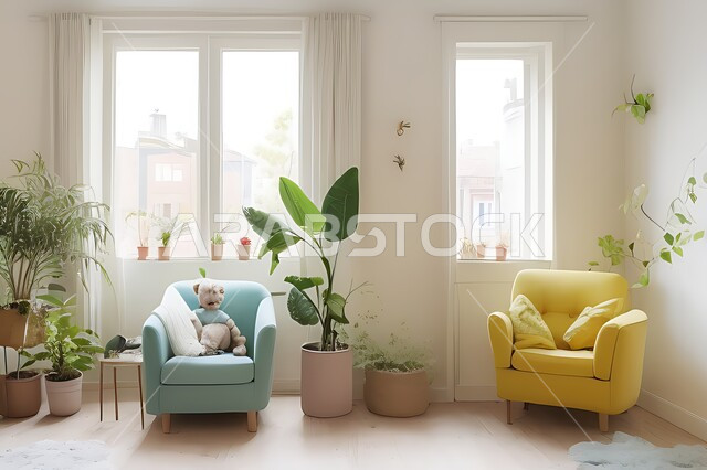 Living room with modern modern designs, living room, interior decorations, hanging paintings, antiques and accessories, upscale home furniture, modern designs, apartments and villas, interior decoration