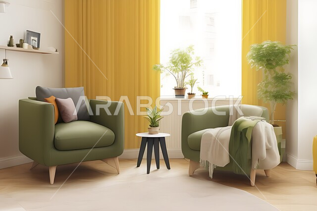 Living room with modern modern designs, living room, interior decorations, hanging paintings, antiques and accessories, upscale home furniture, modern designs, apartments and villas, interior decoration