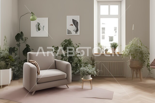 Living room with modern modern designs, living room, interior decorations, hanging paintings, antiques and accessories, upscale home furniture, modern designs, apartments and villas, interior decoration