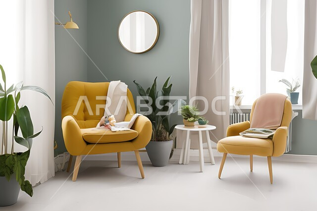 Living room with modern modern designs, living room, interior decorations, hanging paintings, antiques and accessories, upscale home furnishings, modern designs, apartments and villas, interior decor.