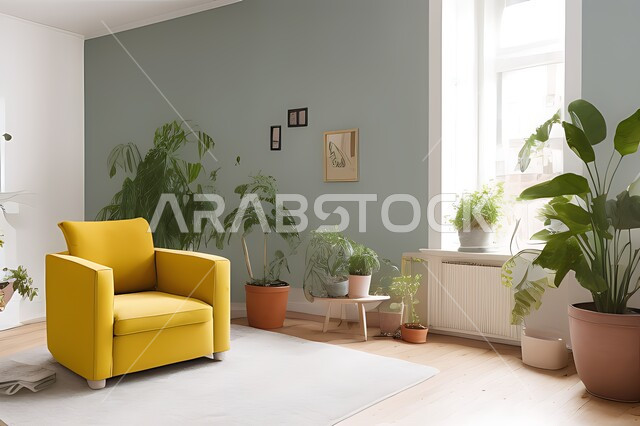 Living room with modern modern designs, living room, interior decorations, hanging paintings, antiques and accessories, upscale home furnishings, modern designs, apartments and villas, interior decor.