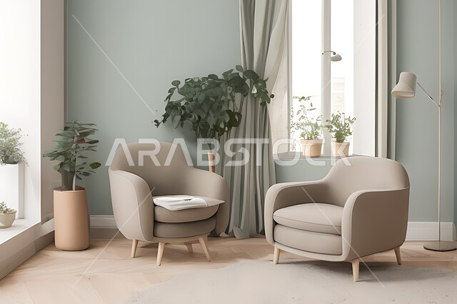 Living room with modern modern designs, living room, interior decorations, hanging paintings, antiques and accessories, upscale home furniture, modern designs, apartments and villas, interior decoration