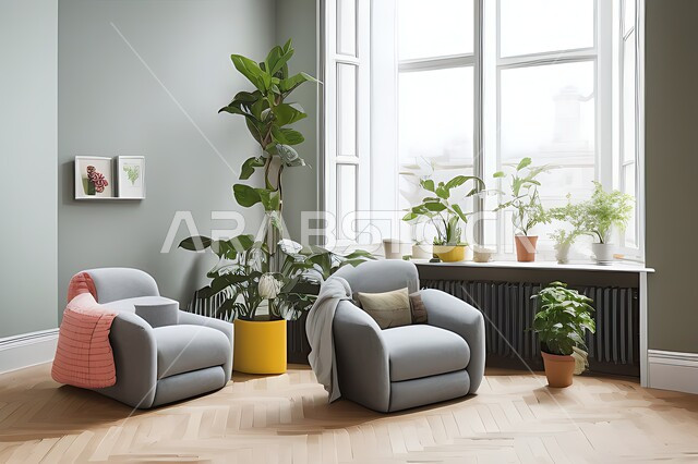 Living room with modern modern designs, living room, interior decorations, hanging paintings, antiques and accessories, upscale home furniture, modern designs, apartments and villas, interior decoration