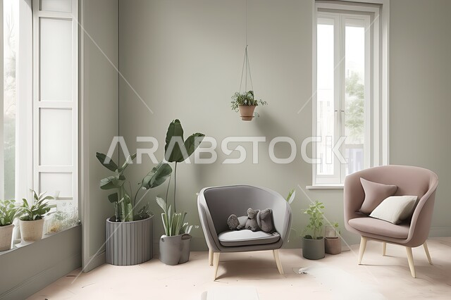 Living room with modern modern designs, living room, interior decorations, hanging paintings, antiques and accessories, upscale home furniture, modern designs, apartments and villas, interior decoration