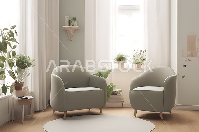 Living room with modern modern designs, living room, interior decorations, hanging paintings, antiques and accessories, upscale home furniture, modern designs, apartments and villas, interior decoration