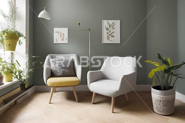 Living room with modern modern designs, living room, interior decorations, hanging paintings, antiques and accessories, upscale home furniture, modern designs, apartments and villas, interior decoration