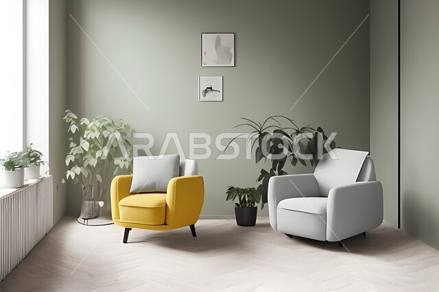 Living room with modern modern designs, living room, interior decorations, hanging paintings, antiques and accessories, upscale home furniture, modern designs, apartments and villas, interior decoration