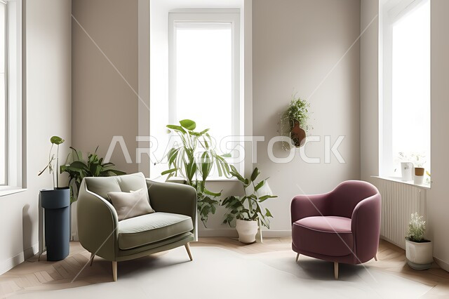 Living room with modern modern designs, living room, interior decorations, hanging paintings, antiques and accessories, upscale home furniture, modern designs, apartments and villas, interior decoration