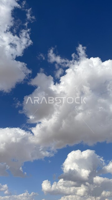 السحب البيضاء في السماء، مناظر طبيعية، السماء الزرقاء، السماء الملبدة بالغيوم، خلفية الطبيعة