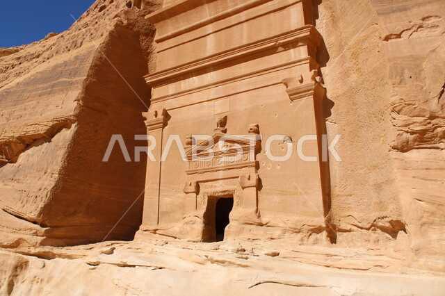 Rock formations and formations in Al-Ula Governorate in Saudi Arabia, desert nature, desert areas in Al-Ula Governorate, mountainous heights, natural tourist places, ancient historical monuments