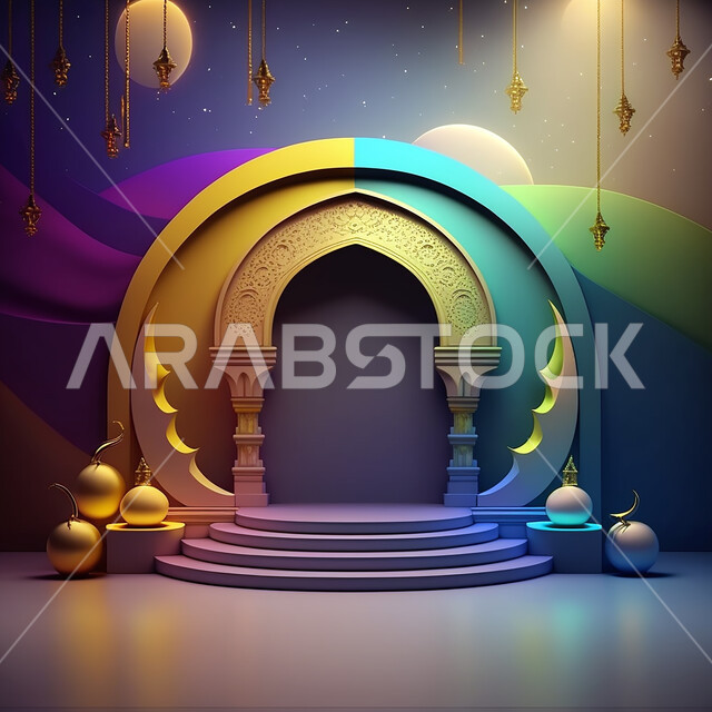 تصاميم وزخارف اسلامية، ديكورات ملونة، ديكورات رمضانية، زخارف اسلاميه، خلفية اسلامية