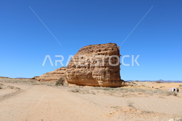 Natural rock formations in Al-Ula, Saudi Arabia, desert nature, desert areas in Al-Ula Governorate, mountain heights, peaks and rocky mountains, tourist places, ancient historical monuments