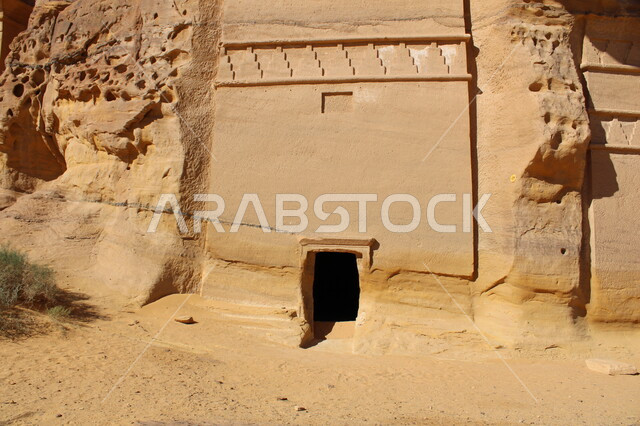 Rock formations in Al-Ula, Saudi Arabia, archaeological features in desert areas, ancient historical places, rocky mountains, mountain peaks and heights, desert nature, tourism in Saudi Arabia
