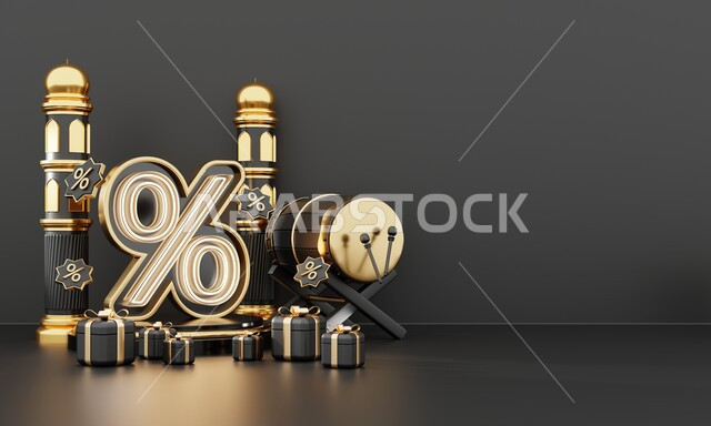 خلفية إسلامية لقاعدة عرض ثلاثية الأبعاد ، رمضان كريم ، مجسمات إسلاميات ، إسلاميات ، عروض رمضانية ، خلفية رمادية