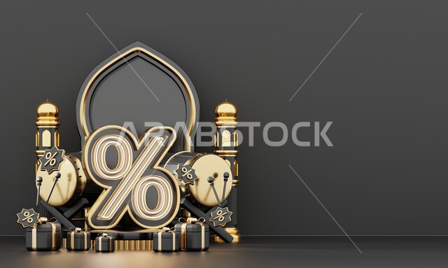 خلفية إسلامية لقاعدة عرض ثلاثية الأبعاد ، رمضان كريم ، مجسمات إسلاميات ، إسلاميات ، عروض رمضانية ، خلفية رمادية