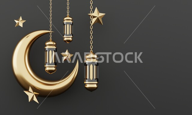 خلفية إسلامية لقاعدة عرض ثلاثية الأبعاد ، رمضان كريم ، مجسمات إسلاميات ، إسلاميات ، خلفية رمادية