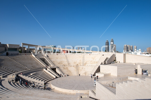 Roman Qatar The open Roman theater in the village of Katara in Doha, Qatar, the ...