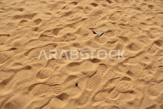 صورة مقربة للرمال الناعمة، الكثبان الرملية، رمال الصحراء، الطبيعة الصحراوية