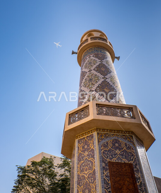 مئذنة مسجد كتارا في الدوحة بدولة قطر ، الحي الثقافي ، إسلاميات وعبادة ، جامع كتارا