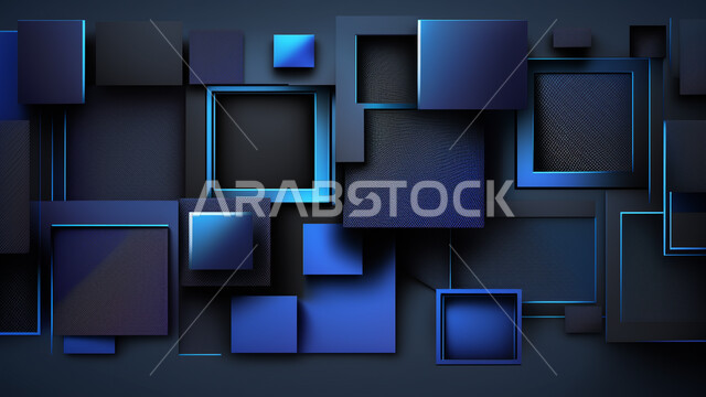 سداسية  الأزرق الداكن ،  رسم توضيحي ثلاثي الأبعاد ، خلفية تقديم ثلاثية الأبعاد , رسوم هندسية .