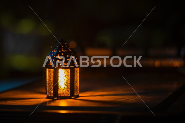فانوس رمضان مضيء ، فانوس رمضان ، رمضان كريم ، خلفية إسلامية