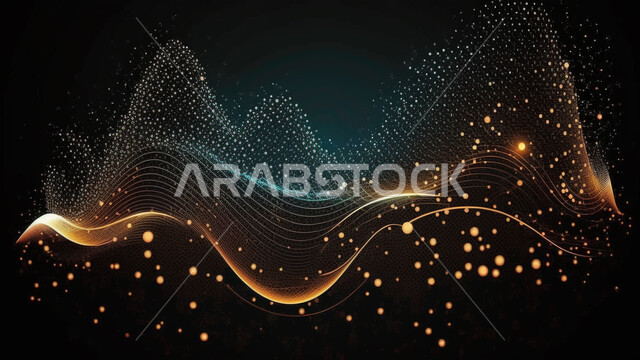تكنولوجيا وأضواء مبعثرة  ,  جزيئات من التكنولوجيا المجردة , خلفيات مجردة متشابكة ,  خلفيات داكنة .