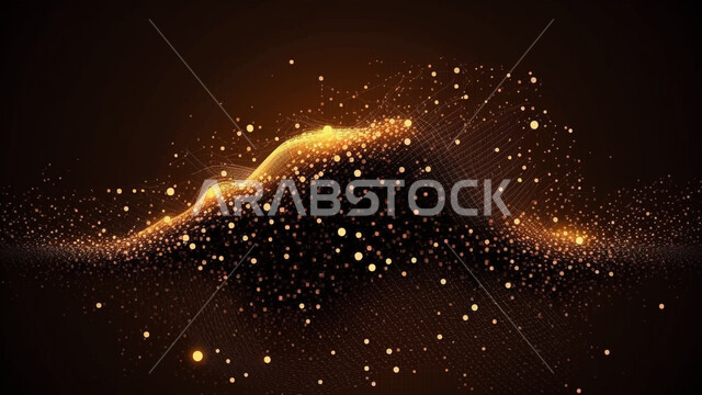 تكنولوجيا وأضواء مبعثرة  ,  جزيئات من التكنولوجيا المجردة , خلفيات مجردة متشابكة ,  خلفيات داكنة .