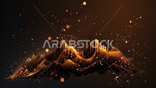 تكنولوجيا وأضواء مبعثرة  ,  جزيئات من التكنولوجيا المجردة , خلفيات مجردة متشابكة ,  خلفيات داكنة .