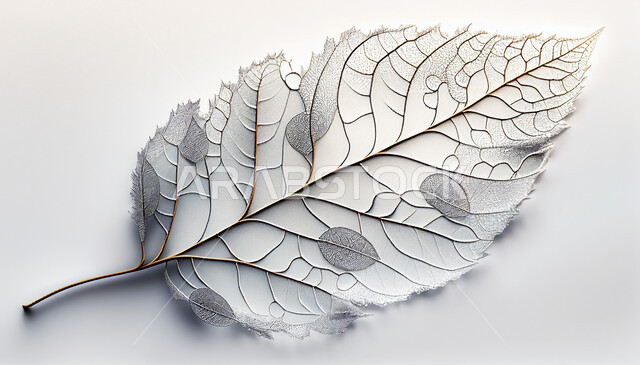 خلفية ورقة نبتة ملونة ، خلفية باللون الأبيض ، مجسم أوراق النباتات ، ورقة شجر ، تصميم زخارف نباتية ، رسومات ، خلفية ملونة مجردة.