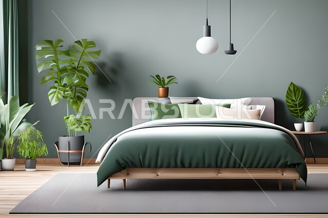 غرفة نوم بتصاميم عصرية حديثه, ديكورات داخليه، لوحات فنيه معلقه, تحف و إكسسوارات، تصاميم عصرية ، شقق وفلل سكنية ، ديكور داخلي, أثاث منزلي راقي .