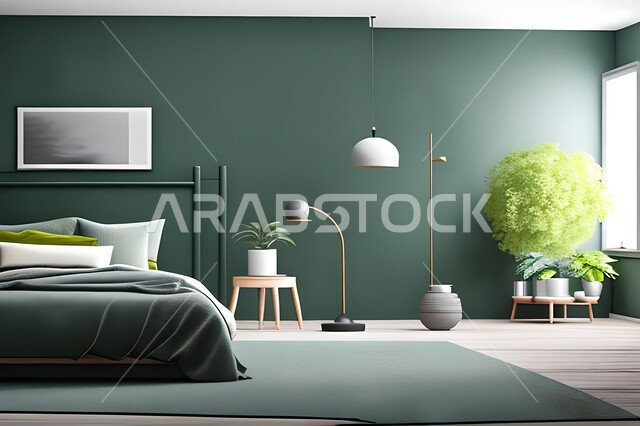 غرفة نوم بتصاميم  حديثه, ديكورات داخليه، لوحات فنيه معلقه, تحف و إكسسوارات, أثاث منزلي راقي، تصاميم عصرية ، شقق وفلل سكنية ، ديكور داخلي .