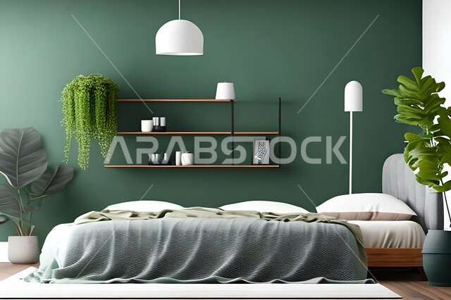 صوره جانبيه لغرفه نوم بتصاميم عصرية حديثه،  تحف و إكسسوارات, أثاث منزلي راقي، تصاميم عصرية ، ديكورات داخلية, شقق وفلل سكنيه ، ديكور داخلي .