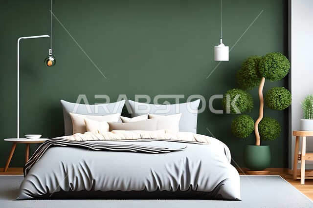 غرفة نوم بتصاميم عصرية حديثه ، تحف و إكسسوارات, أثاث منزلي راقي، تصاميم عصرية، ديكورات داخلية, شقق وفلل سكنيه ، ديكور داخلي .