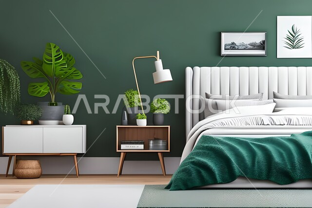 صورة امامية مقربه غرفه نوم بتصاميم عصريه حديثه, تحف و إكسسوارات, أثاث منزلي راقي ، تصاميم عصريه ، ديكورات داخليه , شقق وفلل سكنيه ، ديكور داخلي .