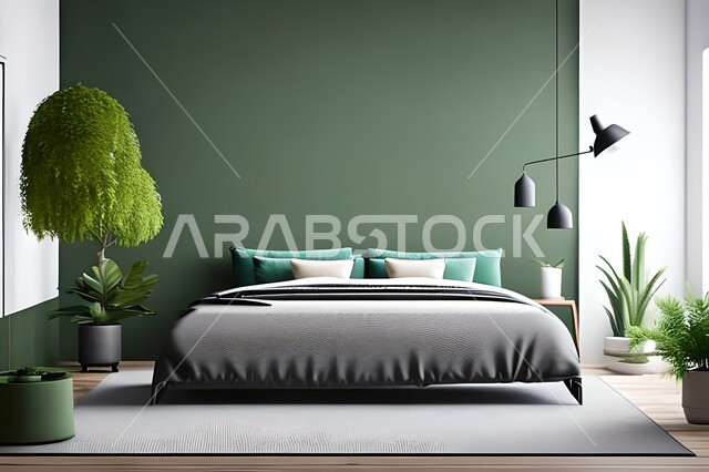 صورة امامية مقربه غرفه نوم بتصاميم عصريه حديثه, تحف و إكسسوارات, أثاث منزلي راقي ، تصاميم عصريه ، ديكورات داخليه , شقق وفلل سكنيه ، ديكور داخلي .