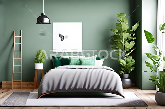 غرفة نوم بتصاميم عصرية حديثه , تحف و إكسسوارات, أثاث منزلي راقي ، تصاميم عصرية ، ديكورات داخليه , شقق وفلل سكنيه ، ديكور داخلي, لوحات فنيه معلقه .