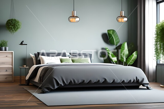 Bedroom with modern modern designs, antiques and accessories, elegant home furniture, modern designs, interior decorations, apartments and villas, interior decoration.