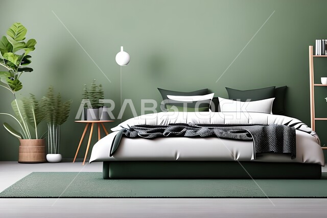 غرفة نوم بتصاميم عصرية حديثة، تحف و إكسسوارات, أثاث منزلي راقي، تصاميم عصرية ، ديكورات داخلية, شقق وفلل سكنيه ، ديكور داخلي .