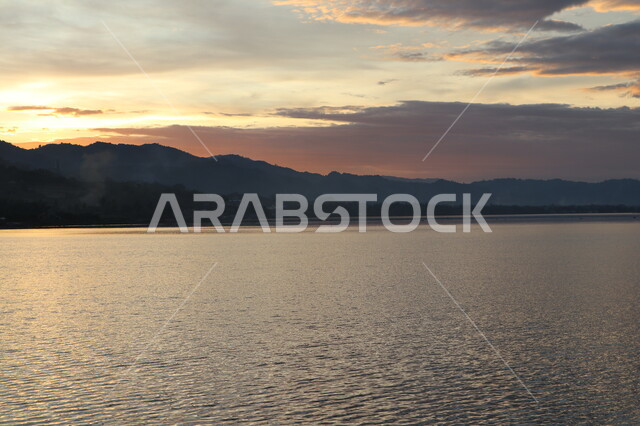 صورة ظليه لبحيرة مائية, الاسترخاء والتامل, منظر غروب الشمس, مناظر طبيعية, خلفية الطبيعة, سوليليت .