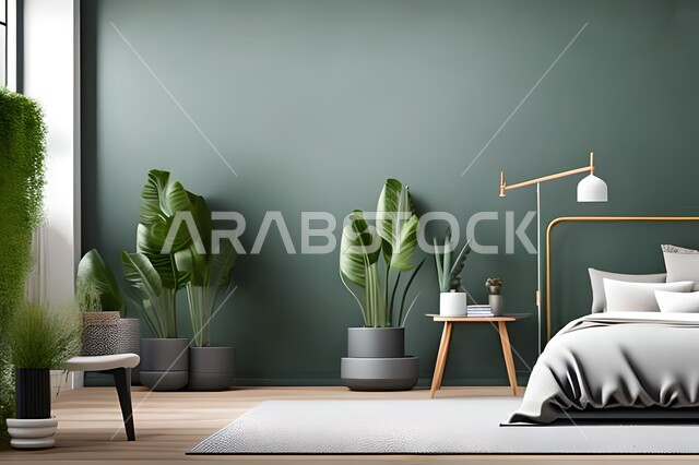 Home furniture, bedroom with a modern modern design, interior decorations, elegant modern designs, apartments and villas, luxury hotels and resorts