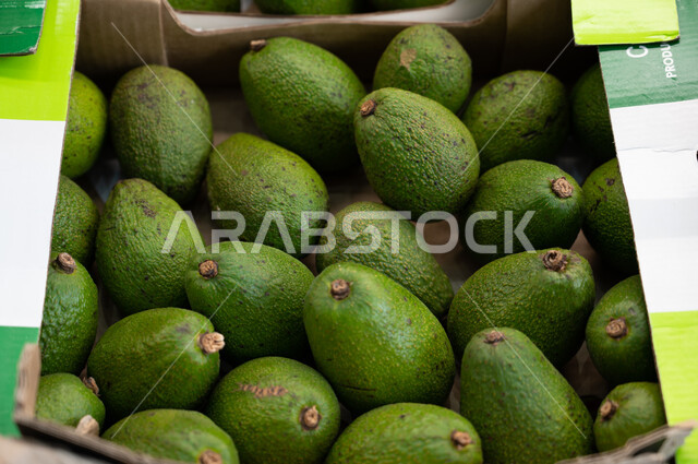 تصوير مقرب ثمرة الافوكادو  ، محلات تجارية ،  التبضع داخل السوبرماركت ، شراء الاحتياجات المنزلية ، السلع والمواد الغذائية المختلفة ، مستلزمات المستهلك.