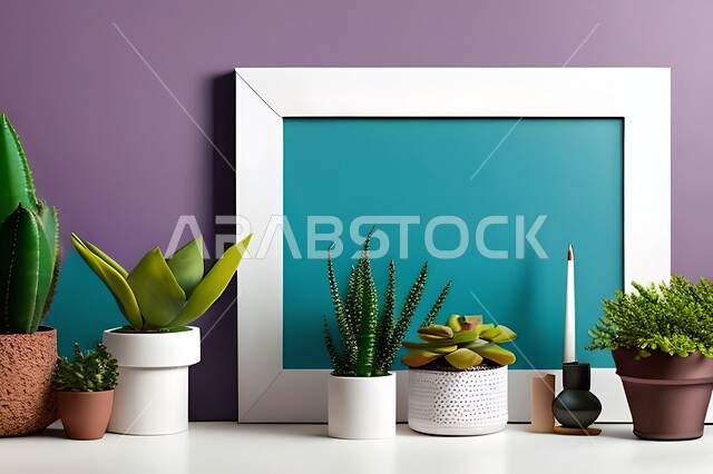 غرفة بتصاميم عصرية وجذابة، أثاث منزلي راقي، ديكورات داخلية، لوحات فنيه معلقة، تحف وإكسسوارات، تصاميم عصرية، براويز صور خشبية، نباتات الزينة الخضراء، ديكور داخلي، جدار ارجواني