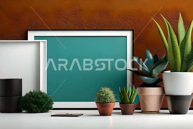 غرفة بتصاميم عصرية حديثة، ديكورات داخلية، لوحات فنيه معلقة، أثاث منزلي راقي، نباتات الزينة الخضراء، تصاميم عصرية، تحف وإكسسوارات، براويز صور خشبية، جدار ملون