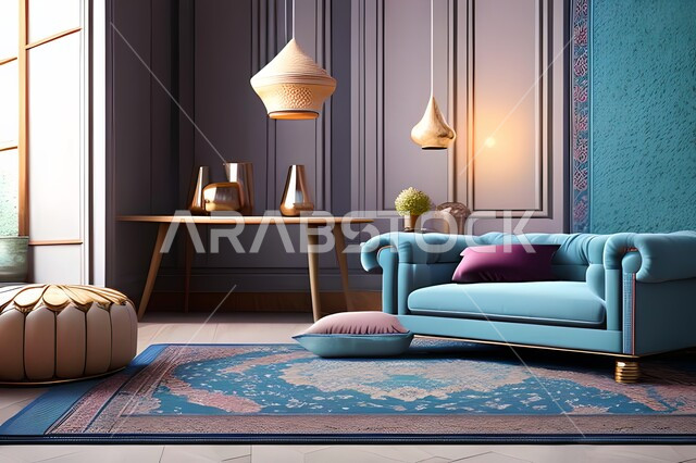 غرفة معيشة بتصاميم راقية, ديكورات منزلية داخلية, تحف وإكسسوارات, أثاث منزلي فاخر, شقق وفلل سكنية