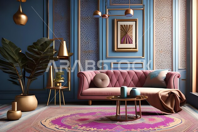 غرفة معيشة بتصاميم راقية, ديكورات منزلية داخلية, تحف وإكسسوارات, أثاث منزلي فاخر, شقق وفلل سكنية