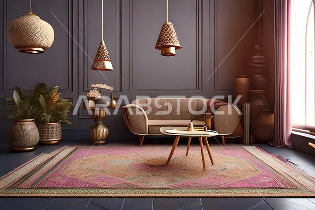 غرفة معيشة بتصاميم راقية, ديكورات منزلية داخلية, تحف وإكسسوارات, أثاث منزلي فاخر, شقق وفلل سكنية